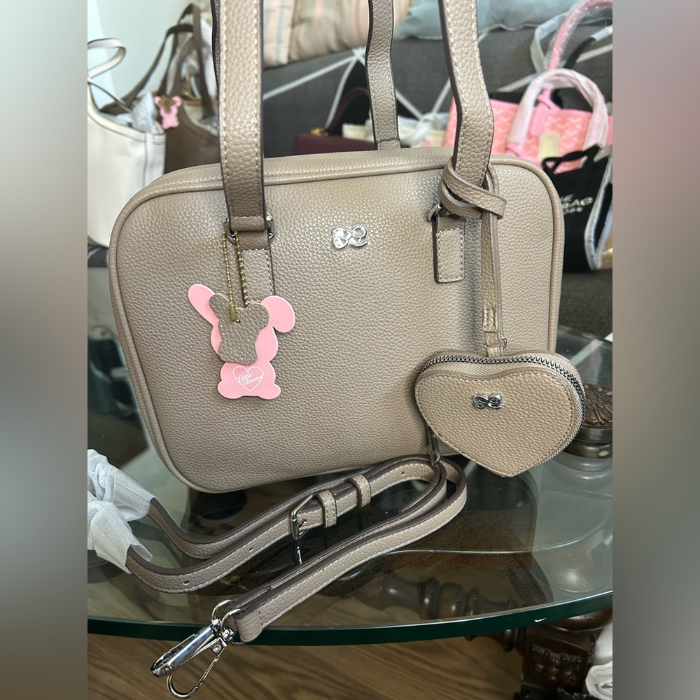 HOUSE OF LITTLE BUNNY BAG LULU WITH HEART CHARM TRUFFLE
